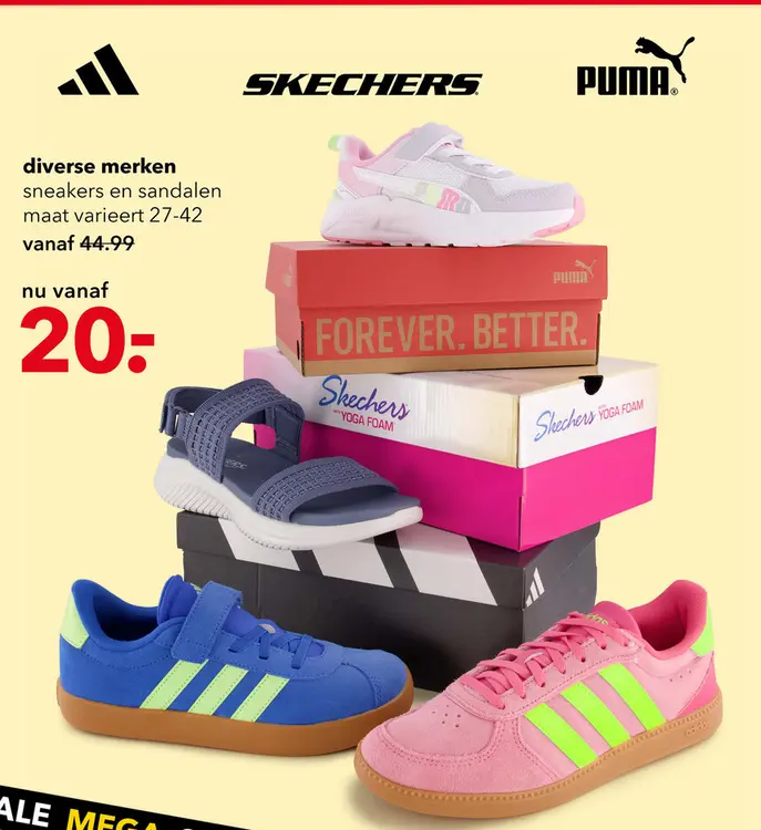 Aanbieding: diverse merken sneakers en sandalen