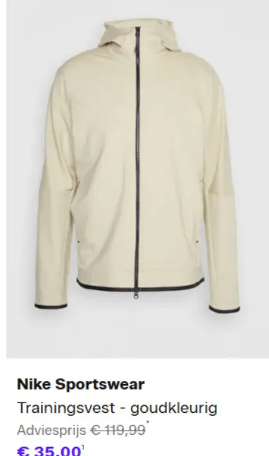 Aanbieding: Trainingsvest - goudkleurig