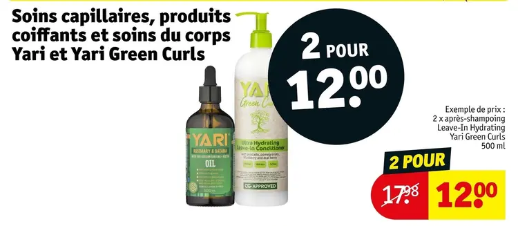 Offre: Soins capillaires, produits coiffants et soins du corps