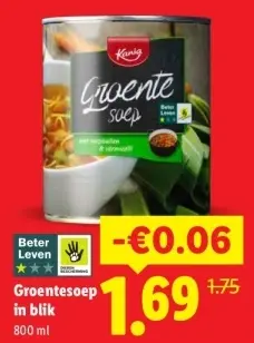 Aanbieding: Groentesoep in blik