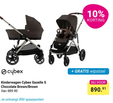 Aanbieding: Kinderwagen Cybex Gazelle S Chocolate Brown/Black