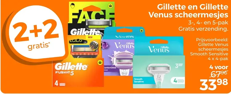 Aanbieding: Gillette en Gillette Venus scheermesjes