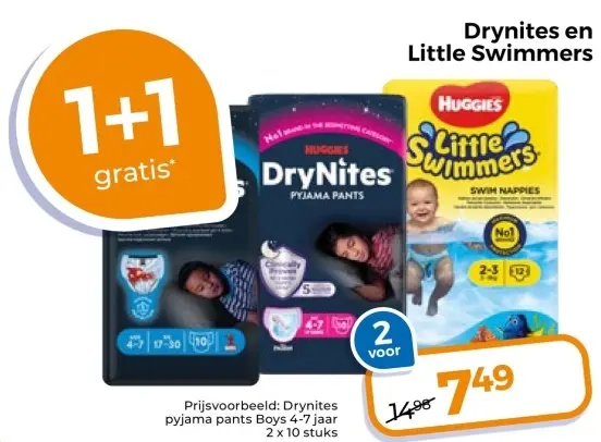 Aanbieding: Drynites en Little Swimmers