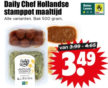 Aanbieding: Daily Chef Hollandse stamppot maaltijd