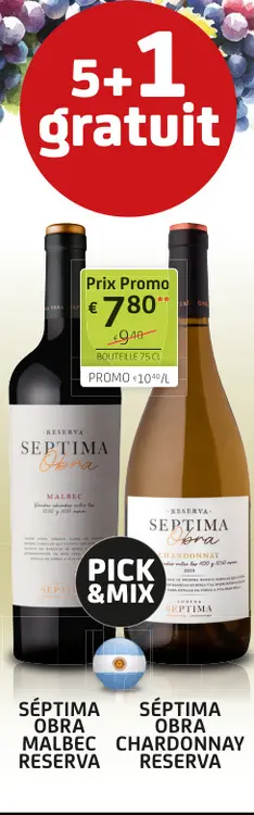 Offre: Séptima obra malbec reserva séptima obra chardonnay reserva