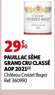 Promotie: Pauillac 5ème grand cru classé aop 2021