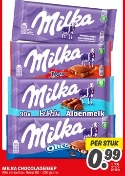 Aanbieding: Milka chocoladereep
