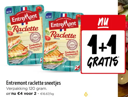 Promotie: Entremont raclette sneetjes
