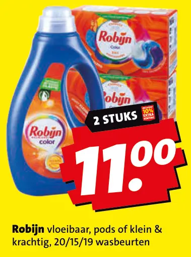 Aanbieding: Robijn vloeibaar, pods of klein & krachtig