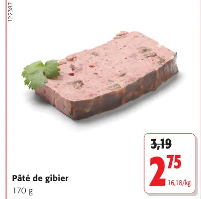 Offre: Pâté de gibier