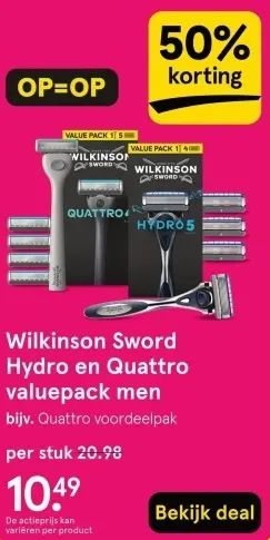 Aanbieding: Sword Hydro en Quattro valuepack men