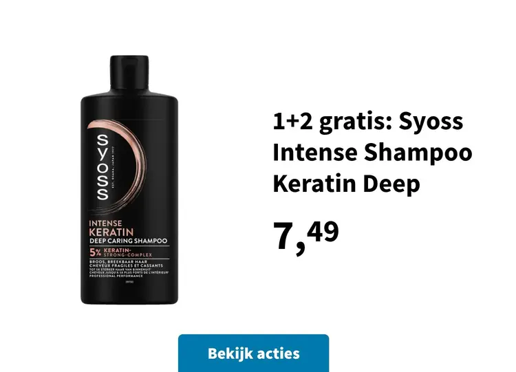 Promotie: 1+2 gratis: Syoss Intense Shampoo Keratin Deep