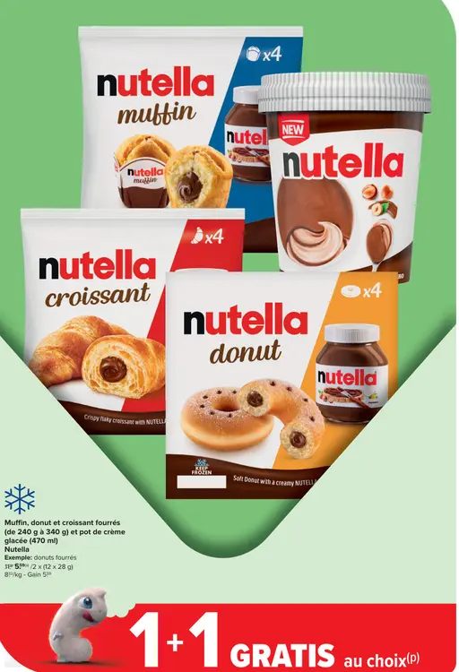 Offre: Muffin, donut et croissant fourrés