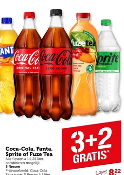 Aanbieding: Coca-Cola, Fanta, Sprite of Fuze Tea