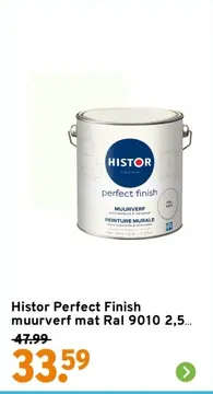 Aanbieding: Histor Perfect Finish muurverf mat Ral 9010