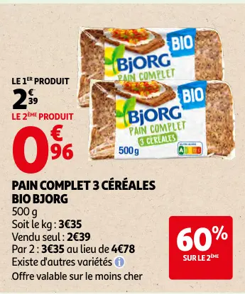 Promotie: Pain complet 3 céréales