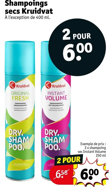 Offre: Shampoings secs