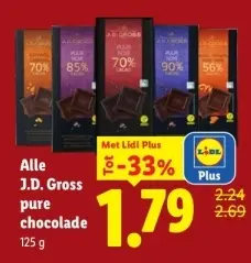 Aanbieding: Alle J.D. Gross pure chocolade