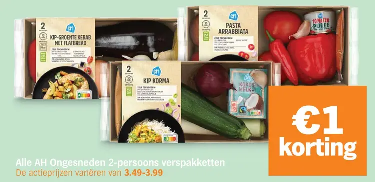 Aanbieding: AH Ongesneden 2-persoons verspakketten