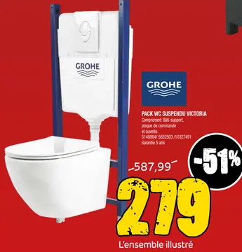 Aanbieding: Pack wc suspendu victoria