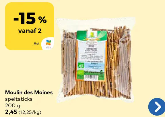 Promotie: Moulin des Moines speltsticks