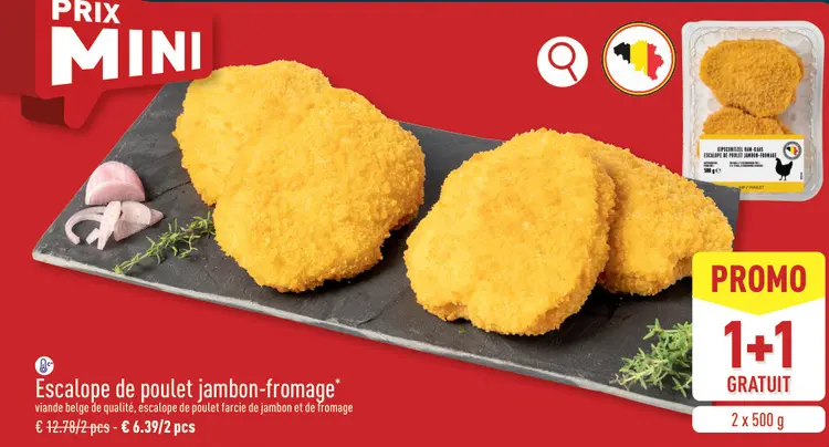 Offre: Escalope de poulet jambon-fromage