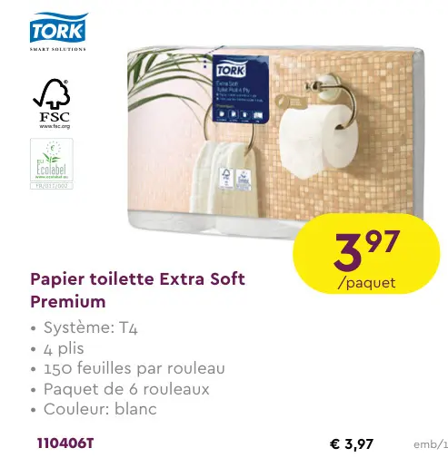 Offre: Papier toilette Extra Soft Premium