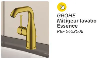 Offre: Robinet de lavabo grohe essence m-size or brossé