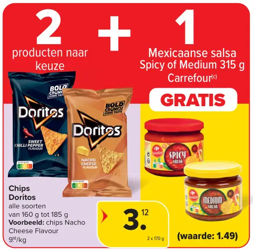 Promotie: Doritos Chips + Mexicaanse salsa GRATIS