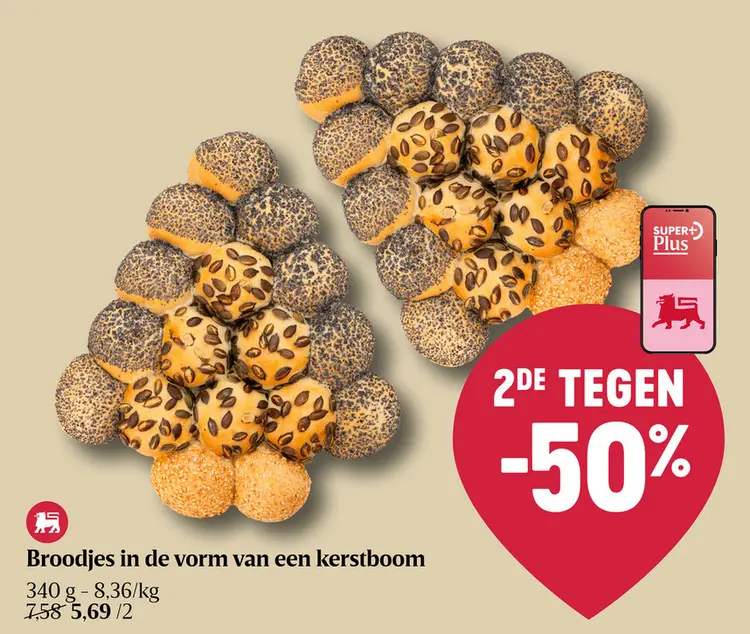 Promotie: Broodjes in de vorm van een kerstboom