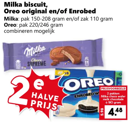Aanbieding: Milka biscuit, Oreo original en/of Enrobed