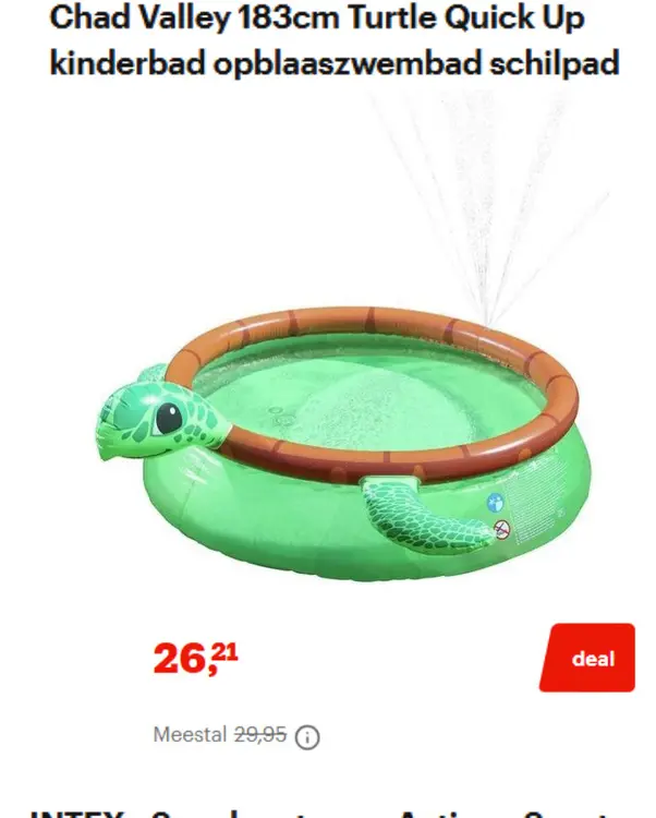 Aanbieding: Chad Valley 183cm Turtle Quick Up kinderbad