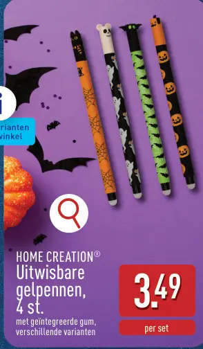 Promotie: HOME CREATION® Uitwisbare gelpennen, 4 st.