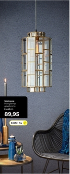 Aanbieding: Sostrene Hanglamp glas brons