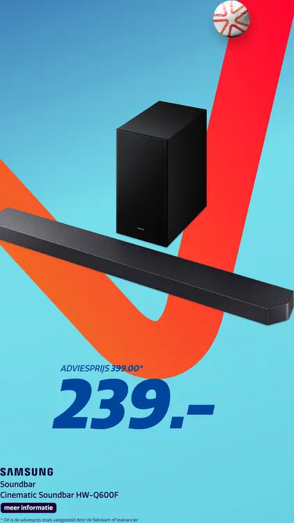 Aanbieding: Samsung Cinematic Soundbar HW-Q600F (2025)
