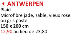 Offre: Plaid Anvers 150x200cm microfibre jade