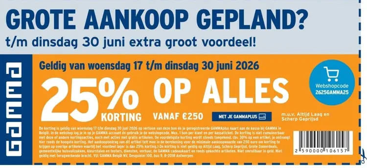Promotie: 25% op alles