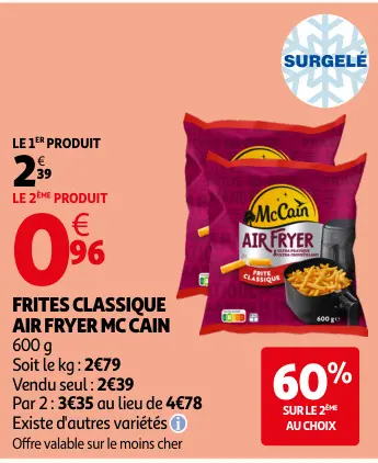Offre: Frites classique air fryer