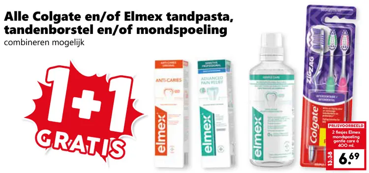 Aanbieding: Tandpasta, tandenborstel en/of mondspoeling