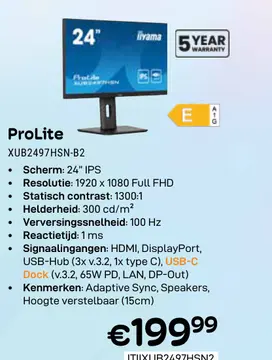 Aanbieding: ProLite XUB2497HSN-B2