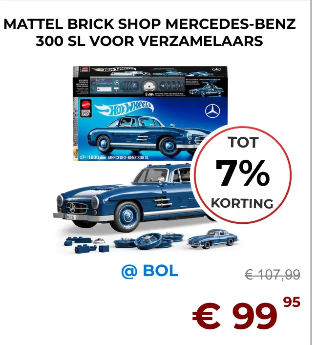 Aanbieding: Mattel Brick Shop Mercedes-benz 300 SL voor verzamelaars