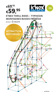 Offre: K'NEX THRILL RIDES - TYPHOON MONTAGNES RUSSES