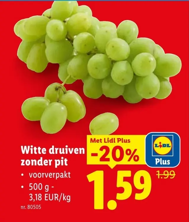 Promotie: Witte druiven zonder pit