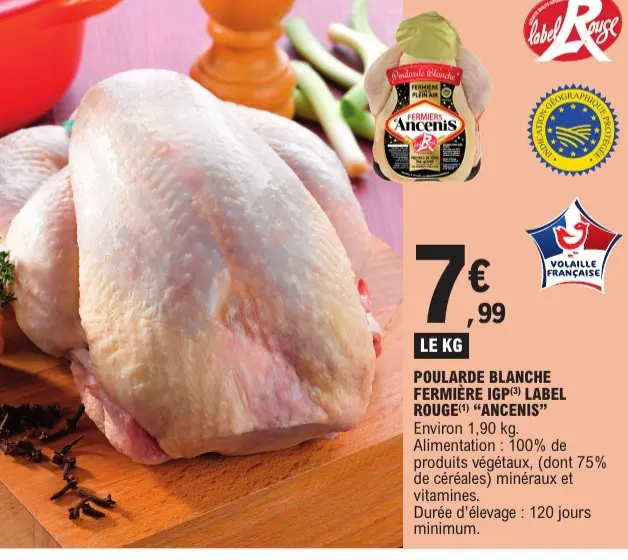 Offre: Poularde blanche fermière igp Label Rouge "an