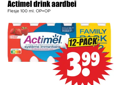 Aanbieding: Actimel drink aardbei