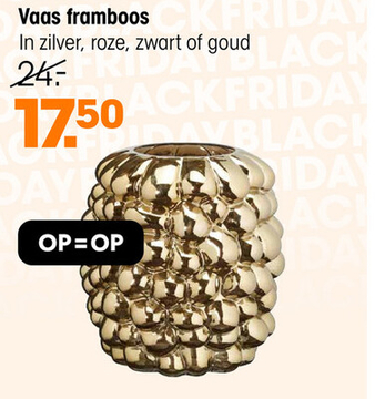 Aanbieding: Vaas Framboos Zwart