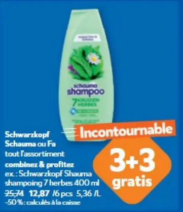Offre: Schauma shampoing 7 herbes