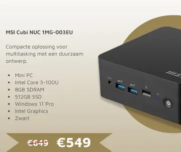 Aanbieding: MSI Cubi NUC 1MG-003EU