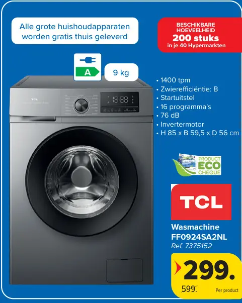 Promotie: Wasmachine FF0924SA2NL