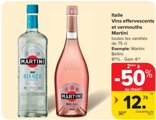 Offre: Vins effervescents et vermouths Martini